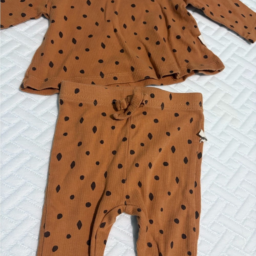 Brown Polka Dot Kids Matching Set